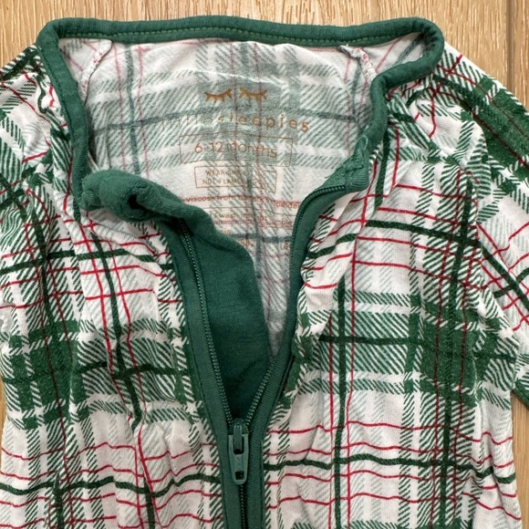 Little Sleepies Green Plaid PJs - Picture 2 of 3